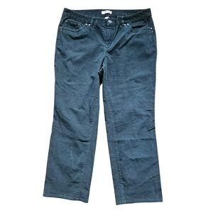 Christopher & Banks Pants Womens 16 Corduroy Hunter Green Stretch‎ Straight Fall